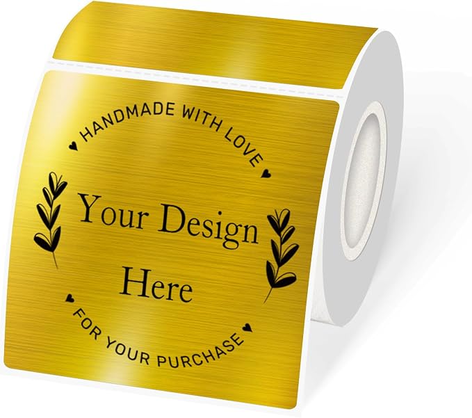 Square Thermal Labels Stickers 3" x 3", Glitter Self-Adhesive Direct Thermals by Unknown