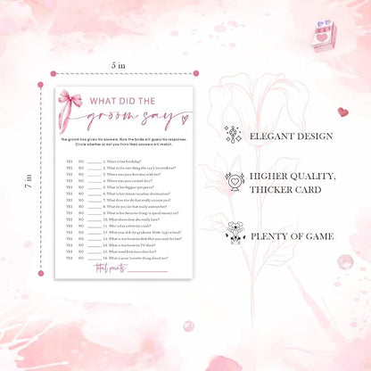 Wedding Shower Games Cards, What Did The Groom Say, Bridal Shower Games 25 - Image 2