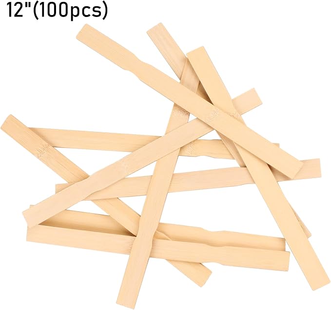 Paint Stir Sticks-REWISS Bulk 100 PCS 12in Length Bamboo Craft Sticks Natural - Image 9