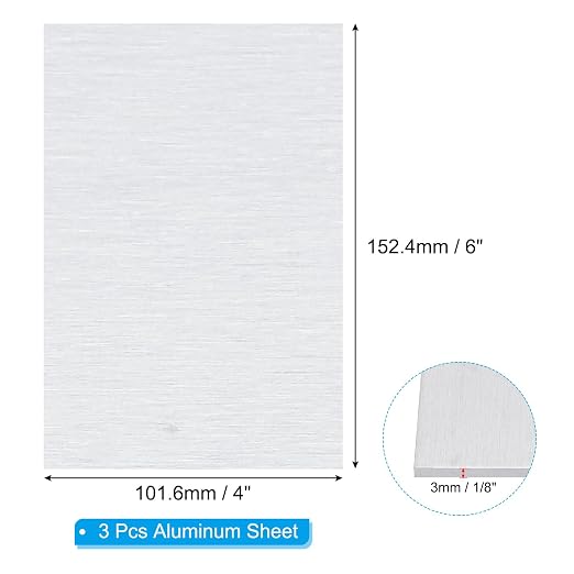 PATIKIL 6061 T651 Aluminum Sheet Metal 4 x 6 x 1/8 Inch 3Pcs Flat Plain - Image 2