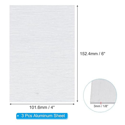 PATIKIL 6061 T651 Aluminum Sheet Metal 4 x 6 x 1/8 Inch 3Pcs Flat Plain - Image 2