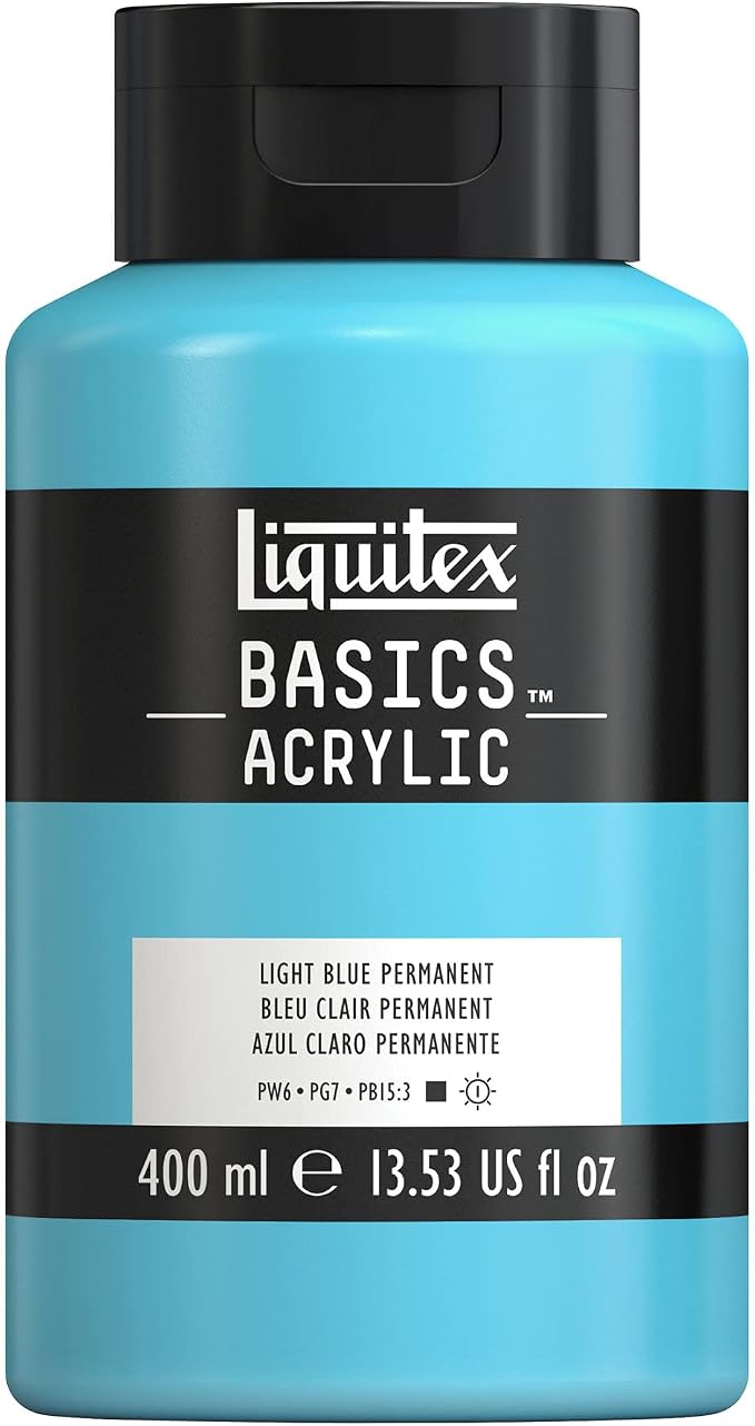 Liquitex BASICS Acrylic Paint, 400ml Bottle, Light Blue Permanent by Liquitex