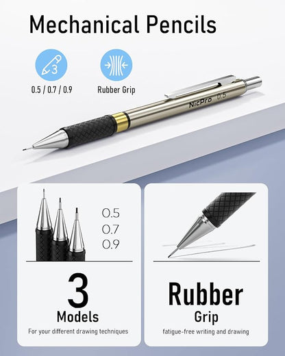 Nicpro 35PCS Gold Art Mechanical Pencils Set - Image 3