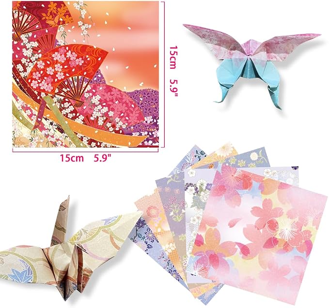 Square Origami Paper 6x6 Double Sided 50 Sheets 50 Colors 70GSM Origami Kit - Image 2