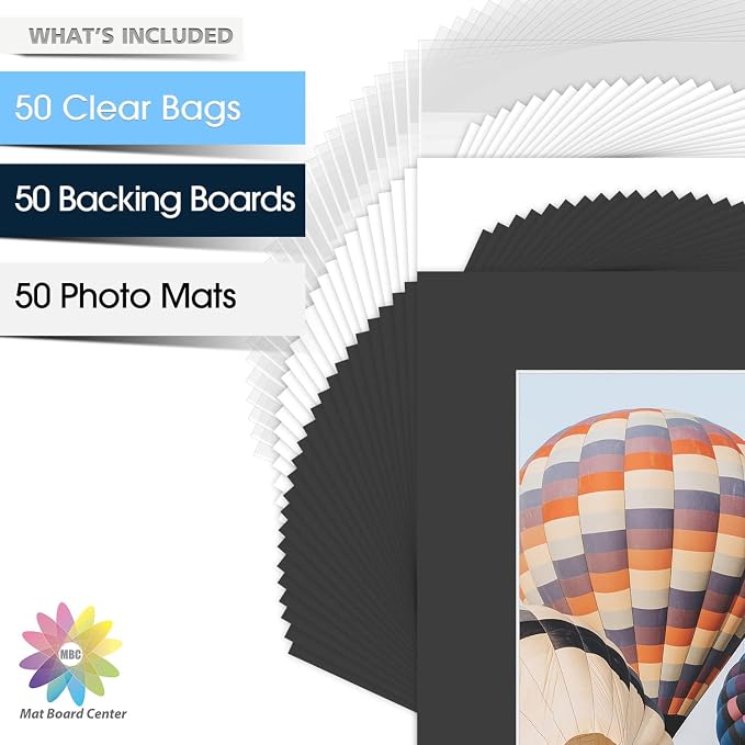Mat Board Center, 8x10 for 5x7 Black Picture Mat Sets - Image 3