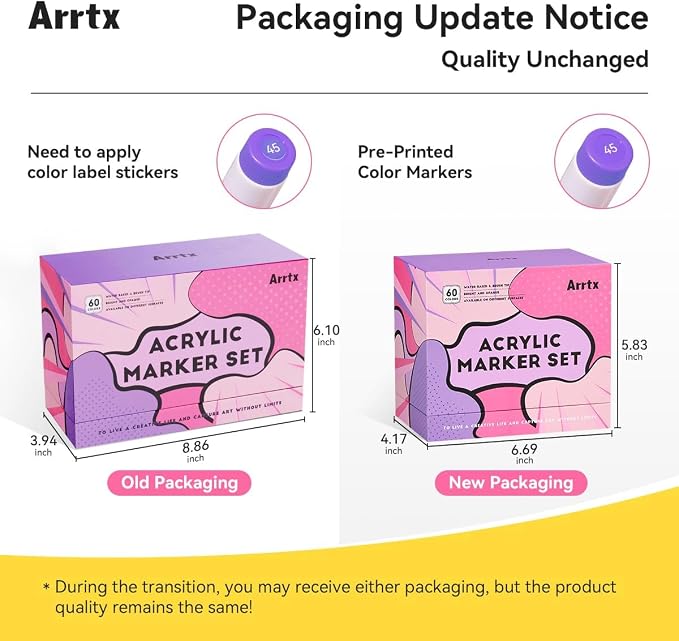Arrtx 60 Colors Paint Markers Pens, Acrylic Paint Pens - Image 2