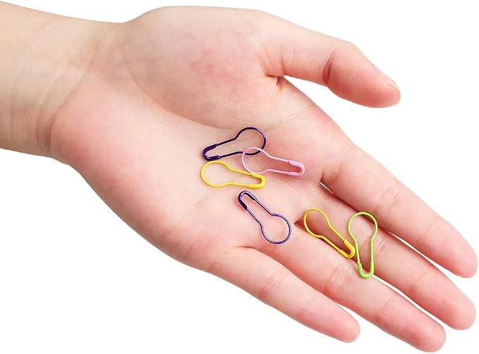Colorful Metal Knitting Pins Stitch Markers Pear Shape Safety Pins - Image 8