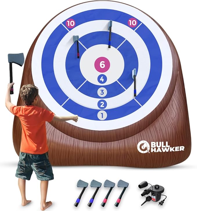 Swooc Games® - Bull Hawker™ | Giant Axe Darts w/ 15+ Games | Axe Throwing Game by SwoocGames