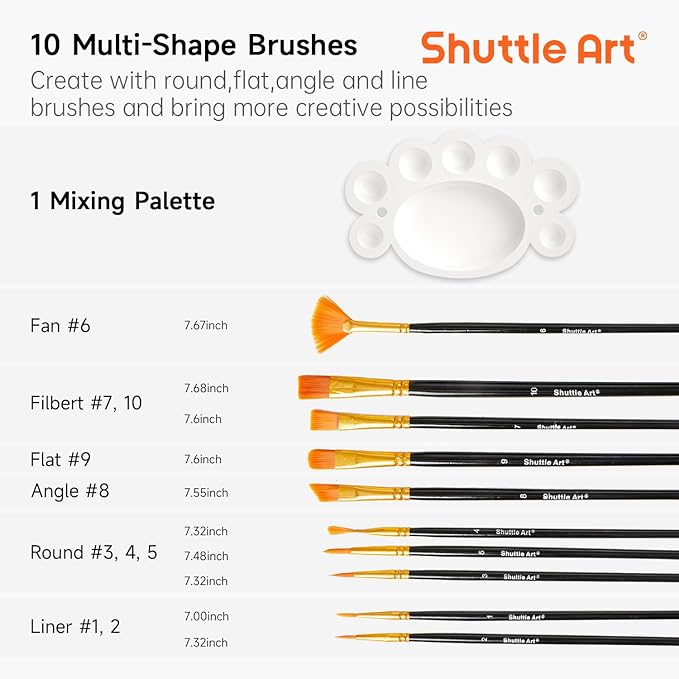 Shuttle Art 30 Colors Metallic Acrylic Paint, Artist Grade Metallic Paint in - Image 8