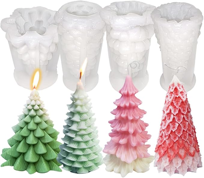 4PCS Christmas Tree Silicone Molds Kit by Acxydm