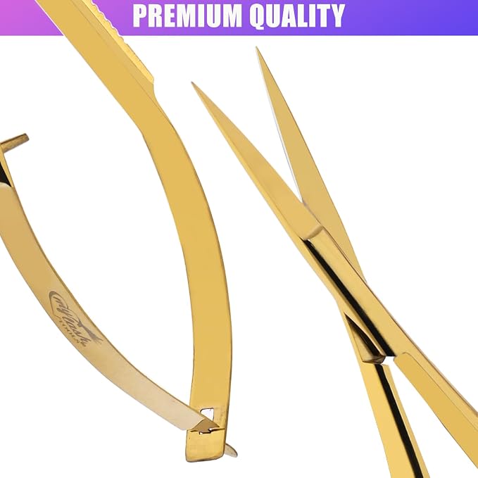 Cross Edge Spring Scissors 5 Inch straight Stainless Steel Precision Eyebrow & - Image 5