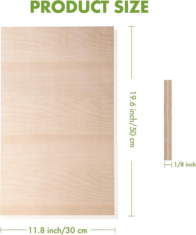 ROBOTIME 3mm Plywood 6 Pcs, 1/8 Maple Plywood - Image 3