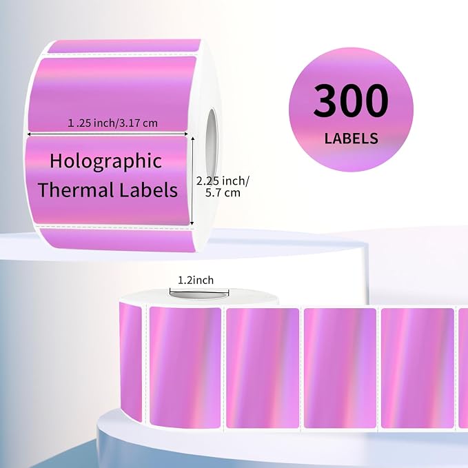 2.25"x1.25" Direct Thermal Labels, Holographic Thermal Printer Labels - Image 2