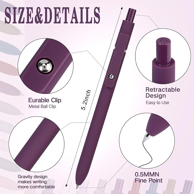 10Pcs Quick Dry Ink Pens, Retractable Gel Ink Pens, Fine Point Rolling Ball Gel - Image 3