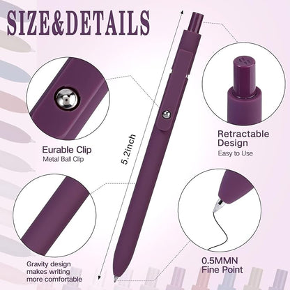 10Pcs Quick Dry Ink Pens, Retractable Gel Ink Pens, Fine Point Rolling Ball Gel - Image 3