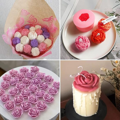 6 Pcs Flower Silicone Molds Set, FAURAPMNG Bloom 3D Rose Flower Fondant - Image 7