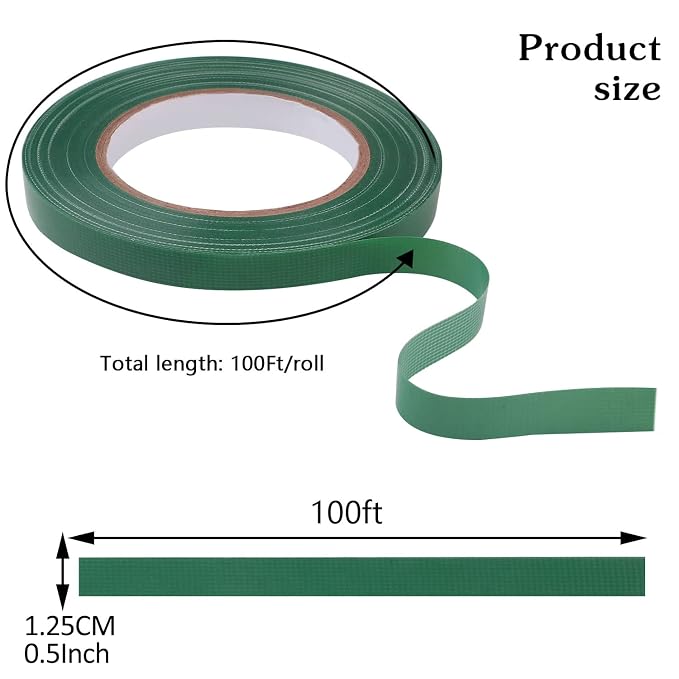 Prudiut 2 Roll Green Floral Tape Waterproof Florist Tape, 1/2" Wide Flower Wrap - Image 3