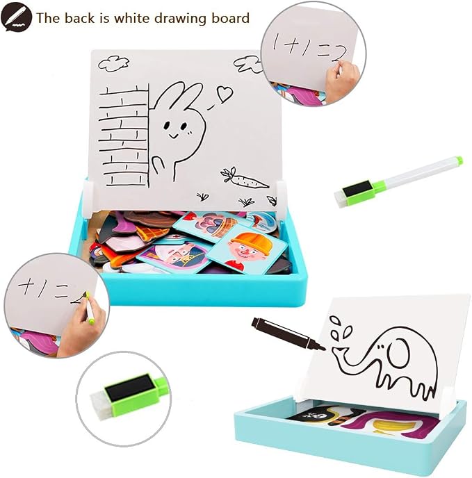 Magnetic Puzzles Face Dress Up Travel Game Double Side Preschool Educational - Image 6