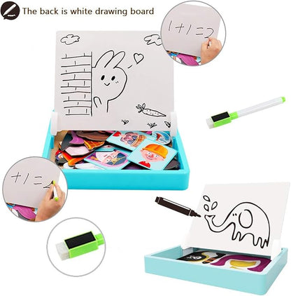 Magnetic Puzzles Face Dress Up Travel Game Double Side Preschool Educational - Image 6
