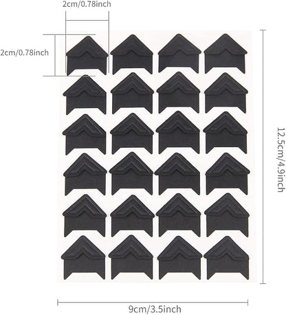 GOONAVI 15 Sheets 360 Pcs Black Acid-Free Photo Corners Mounting Self Adhesive - Image 4