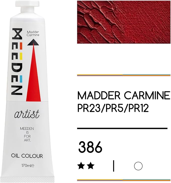 MEEDEN Artist Grade Oil Paint: Madder Carmine - 170ml/5.7oz Tube - Professional - Image 2