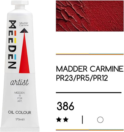 MEEDEN Artist Grade Oil Paint: Madder Carmine - 170ml/5.7oz Tube - Professional - Image 2