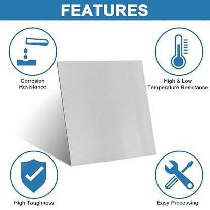 304 Stainless Steel Sheets Metal 12" x 12" x 1/16" Inch 304 Stainless Steel - Image 2