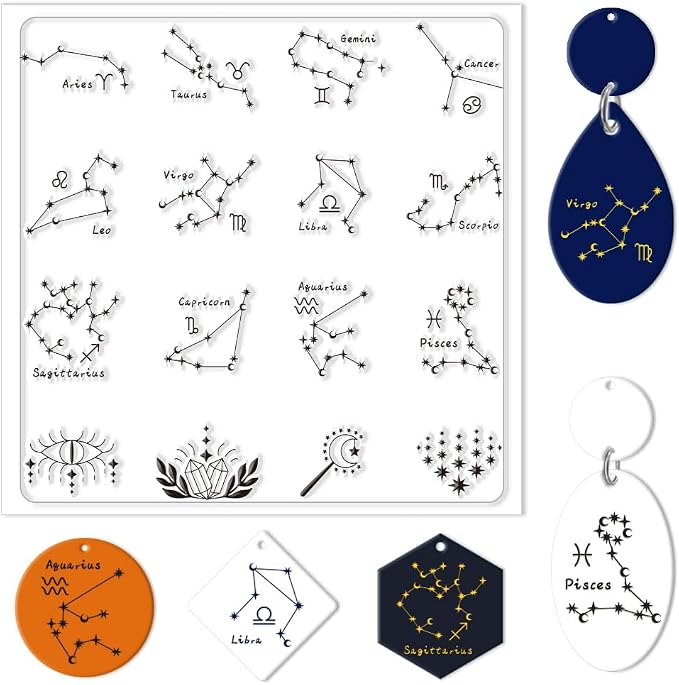 CHGCRAFT Polymer Clay Texture Sheets Constellations Clay Texture Mat Silicone by chgcraft