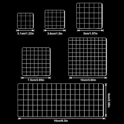 6PCS Acrylic Stamp Block with Grid Lines - Image 2