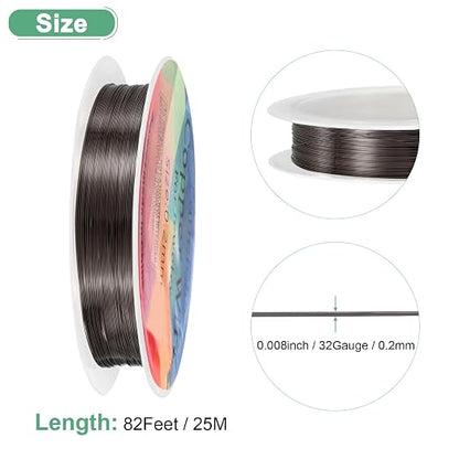 0.2 mm/32 Gauge Copper Wire for Jewelry Making, 82FT Copper Beading Craft Wire - Image 3