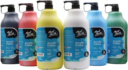 Mont Marte Discovery School Acrylic, 6 Basic Colors, 1/2 Gallon by MontMarte