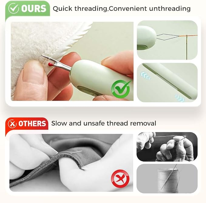 2 in 1 Needle Threader Seam Ripper, Upgraded Sewing Kit Tool - Image 5