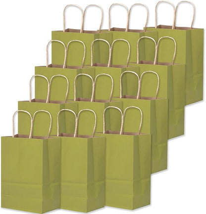 qiqee 32-Packs Forest Green Paper Gift Bags by Qiqee