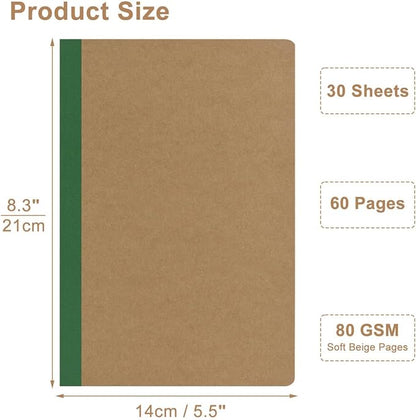 ZCZN Composition Notebooks Bulk, A5 Kraft Cover Lined Journals - Image 3