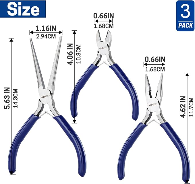 3 PCS Mini Pliers Set, Jewelry Pliers Kit - Image 2