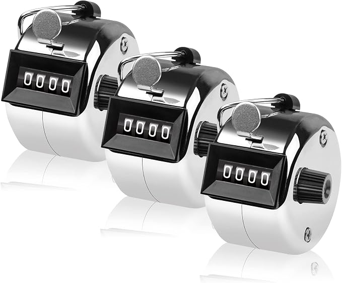 Tally Counter, 4-Digit Clicker Counter, Metal Hand Tally Counters Clicker Pitch by SDARMING
