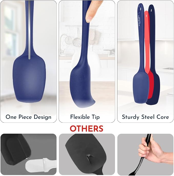 Culinary Couture 4-Piece Blue Baking Spatula Set - Image 3