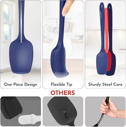 Culinary Couture 4-Piece Blue Baking Spatula Set - Image 3