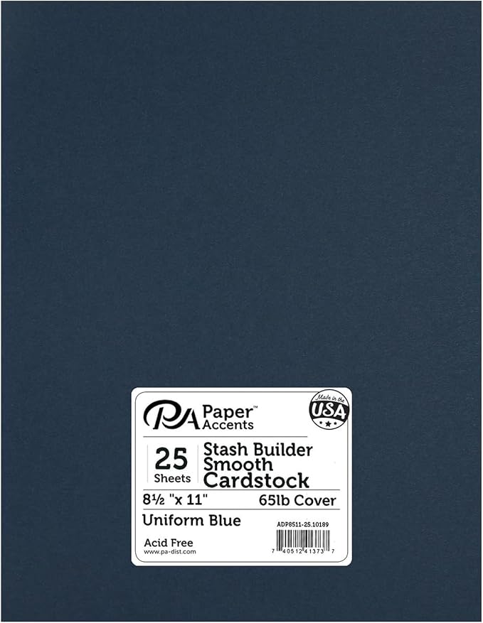 Accent Design Paper Accents Stash Builder Cardstock 8.5" x 11" Uniform Blue by AccentDesignsPaperAccents