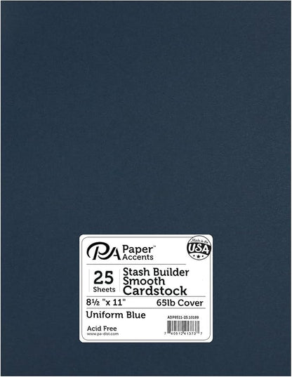 Accent Design Paper Accents Stash Builder Cardstock 8.5" x 11" Uniform Blue by AccentDesignsPaperAccents