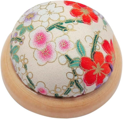 Pin Cushion Wooden Base Round Needle Pincushions Needles Holder Handmade DIY - Image 2