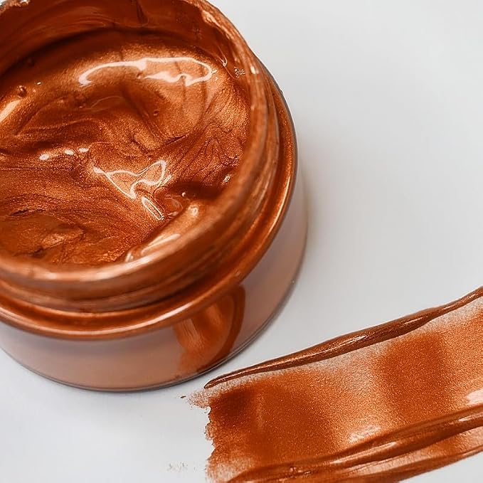 Shimmer Copper Metallic Acrylic Paint Metallic Chalk Paste 1.7oz/50ml, DIY by JAJADO