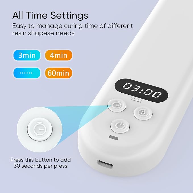 PPESULK UV Light for Resin Curing, Rechargeable UV Resin Lamp - Image 3