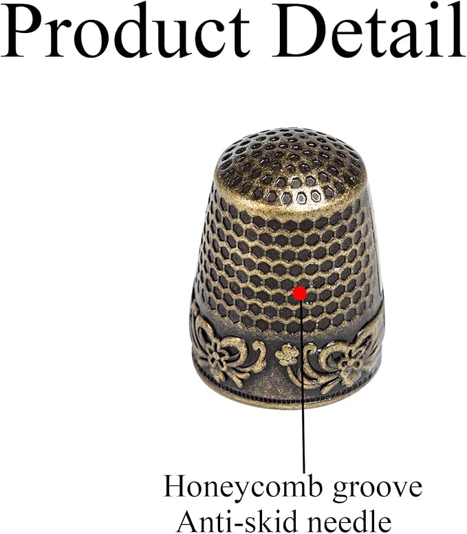 J.CARP 4Pcs Sewing Thimble, Copper Color Sewing Thimble Finger Protector - Image 2