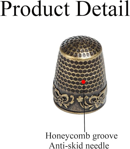 J.CARP 4Pcs Sewing Thimble, Copper Color Sewing Thimble Finger Protector - Image 2