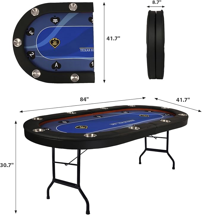 Upgrade Foldable Poker Table for 10 Players - Image 5