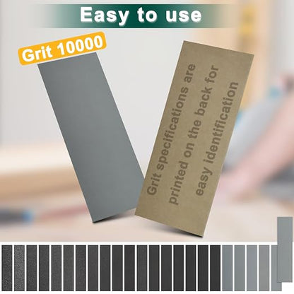 10PCS Sand Paper 10000 Grit Sandpaper Sheets, 9 x 3.6 Inch Wet Dry Sandpaper - Image 3