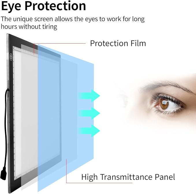 A4 LED Light Box for Tracing, elice Artist Drawing Lightbox Light Table Light - Image 7