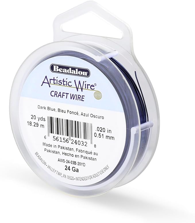 Artistic Wire, 24 Gauge Tarnish Resistant Colored Copper Craft Wire, Dark Blue by Unknown