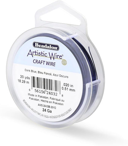 Artistic Wire, 24 Gauge Tarnish Resistant Colored Copper Craft Wire, Dark Blue by Unknown